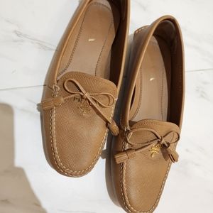 Prada tan loafers
